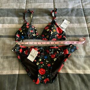 J Crew Floral Ruffle Bikini size XS